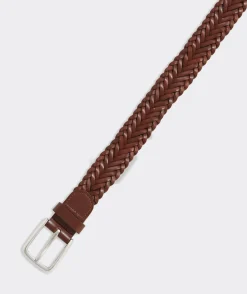Belts<Vineyard Vines Flat Braided Leather Belt Moose