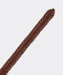 Belts<Vineyard Vines Flat Braided Leather Belt Moose