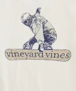 Tees<Vineyard Vines Freestyle Snowboarder Long-Sleeve Dunes Tee White Cap Grey Hthr