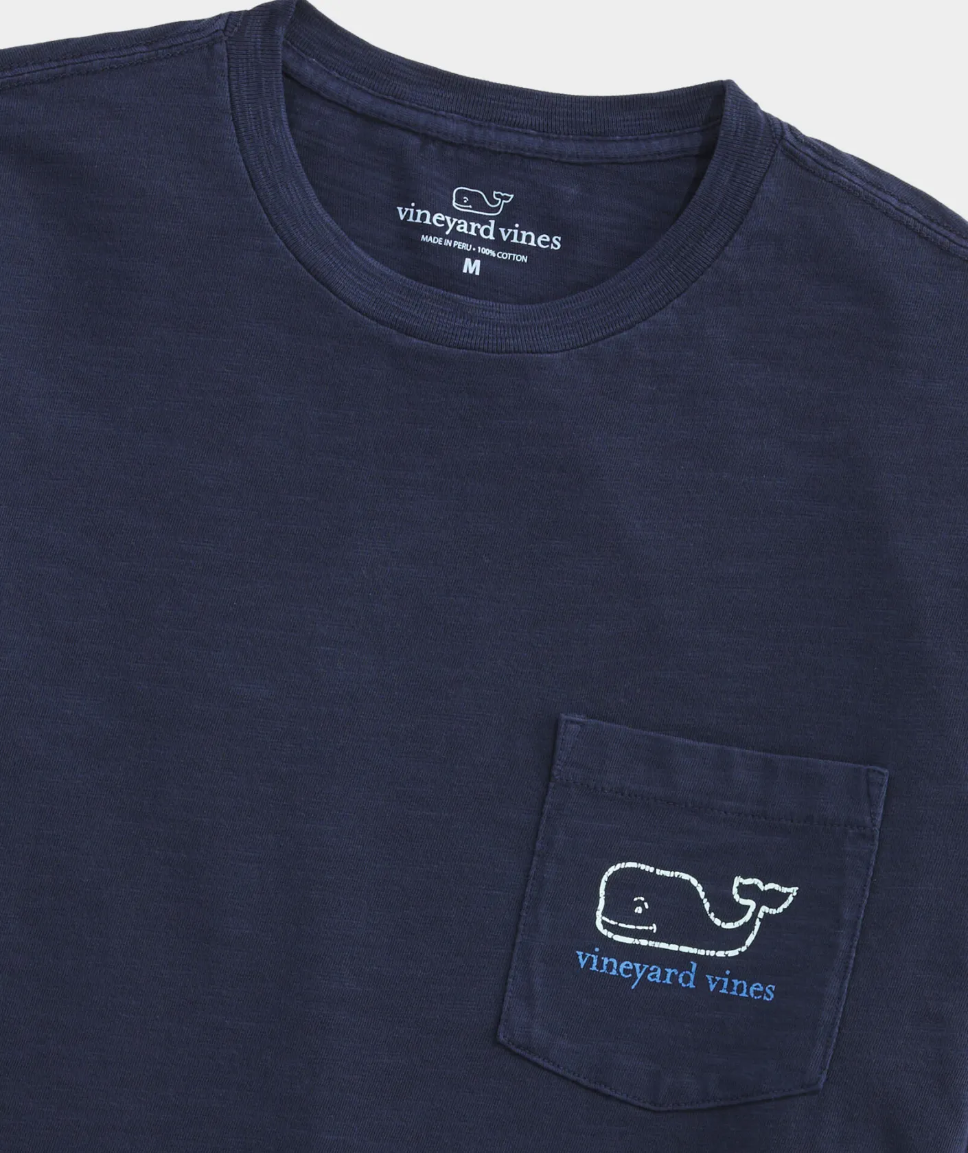 Tees<Vineyard Vines Garment-Dyed Vintage Whale Long-Sleeve Pocket Tee Nautical Navy