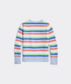 Sweaters|Sweatshirts & Sweatpants<Vineyard Vines Girls' Breton Stripe Mockneck Sweater Iris Heather