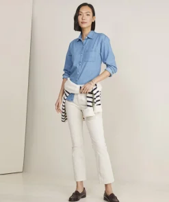 Kids|Tops, Tees & Polos<Vineyard Vines Girls' Eyelet Puff-Sleeve Top White Cap