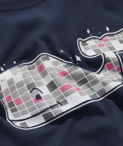 Tops, Tees & Polos<Vineyard Vines Girls' Glitter Ski Whale Long-Sleeve Pocket Tee Calm Waters