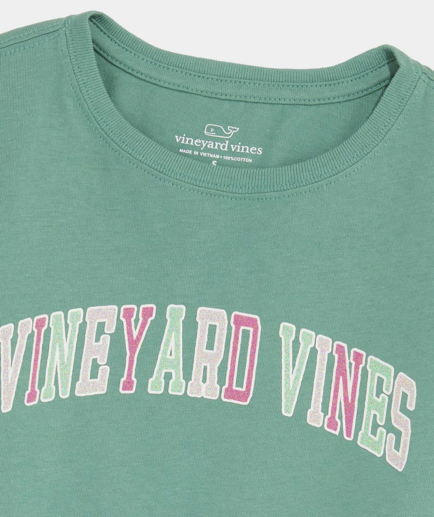 Tops, Tees & Polos<Vineyard Vines Girls' Glitter St. Patrick's Day Whale Long-Sleeve Pocket Tee Gumdrop