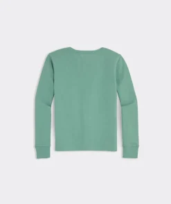 Tops, Tees & Polos<Vineyard Vines Girls' Glitter St. Patrick's Day Whale Long-Sleeve Pocket Tee Gumdrop