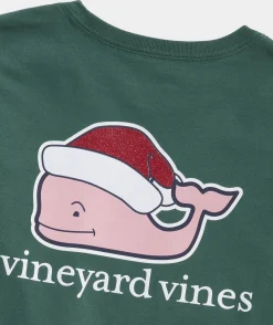 Tops, Tees & Polos<Vineyard Vines Girls' Hanukkah Icons Long-Sleeve Pocket Tee Jake Blue