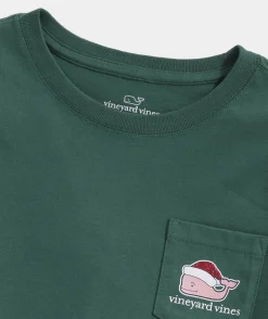 Tops, Tees & Polos<Vineyard Vines Girls' Hanukkah Icons Long-Sleeve Pocket Tee Jake Blue