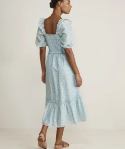 Kids|Swim & Cover-Ups<Vineyard Vines Girls' Harbor Coverup Cornflower/White Cap