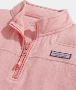Sweatshirts & Sweatpants|Jackets, Blazers & Vests<Vineyard Vines Girls' Harbor Fleece Quarter-Snap Crimson