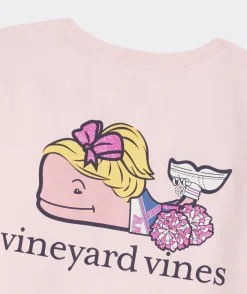 Tops, Tees & Polos<Vineyard Vines Girls' Heathered Vintage Whale Long-Sleeve Pocket Tee Papaya Punch Hthr