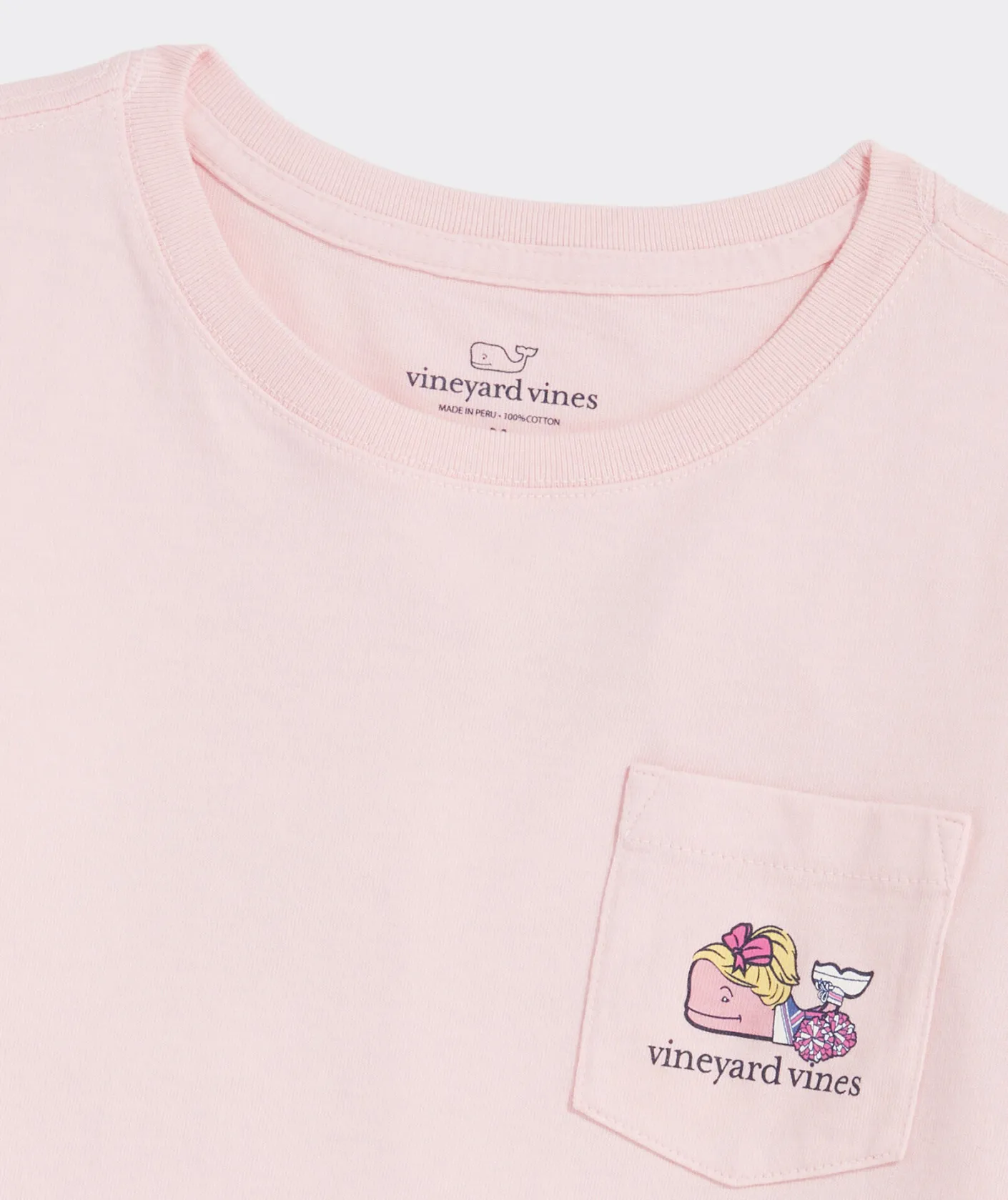 Tops, Tees & Polos<Vineyard Vines Girls' Heathered Vintage Whale Long-Sleeve Pocket Tee Papaya Punch Hthr