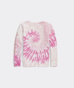 Tops, Tees & Polos<Vineyard Vines Girls' Heathered Vintage Whale Long-Sleeve Pocket Tee Tide Blue Heather