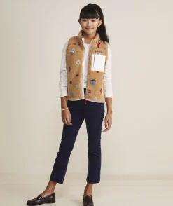 Jackets, Blazers & Vests<Vineyard Vines Girls' Oversized Metallic Puffer Vest Porcelain Blue