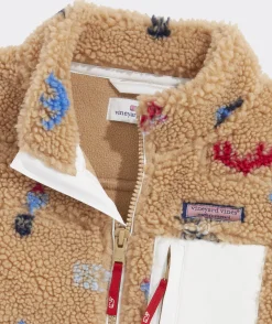 Jackets, Blazers & Vests<Vineyard Vines Girls' Oversized Metallic Puffer Vest Porcelain Blue