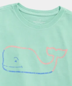 Tops, Tees & Polos<Vineyard Vines Girls' Reindeer Whale Long-Sleeve Pocket Tee Mist Green