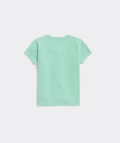 Tops, Tees & Polos<Vineyard Vines Girls' Reindeer Whale Long-Sleeve Pocket Tee Mist Green