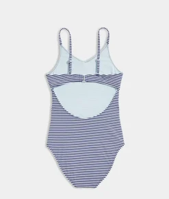 Swim & Cover-Ups<Vineyard Vines Girls' Ruffle High Neck Bikini Gingham - Cayman