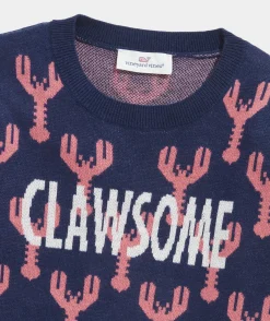 Sweaters<Vineyard Vines Girls' Ruffle Shine Crewneck Sweater Red Velvet