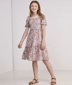 Dresses<Vineyard Vines Girls' Smocked Waist Dress White Cap