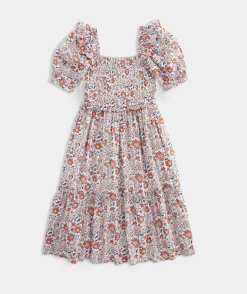 Dresses<Vineyard Vines Girls' Smocked Waist Dress White Cap