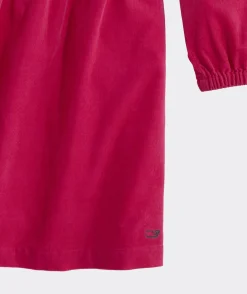 Dresses<Vineyard Vines Girls' Velvet Puff-Sleeve Dress Blackwatch Pink Pop