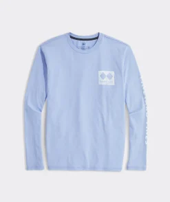 Tees<Vineyard Vines Goggle Reflection Long-Sleeve Dunes Tee Jake Blue Heather