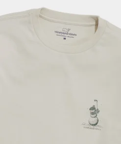Tees<Vineyard Vines Golf Ball Snowman Long-Sleeve Tee Stone