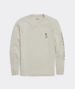 Tees<Vineyard Vines Golf Ball Snowman Long-Sleeve Tee Stone