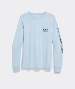 Tees<Vineyard Vines Golf Cart Sleigh Long-Sleeve Pocket Tee Deep Bay