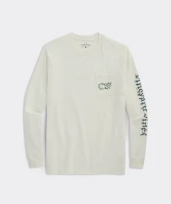 Tees<Vineyard Vines Golf Light Whale Long-Sleeve Pocket Tee Marshmallow