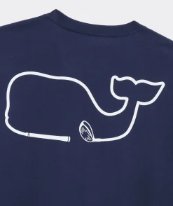Tees<Vineyard Vines Golf Whale Club Short-Sleeve Pocket Tee Blue Blazer