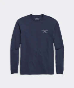 Tees<Vineyard Vines Happy Hanukkah Long-Sleeve Tee Nautical Navy