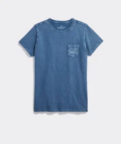 Tees<Vineyard Vines Heathered Vintage Whale Short-Sleeve Pocket Tee Papaya Punch Hthr