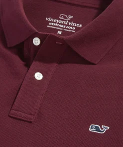 Polos<Vineyard Vines Heritage Pique Polo Crimson