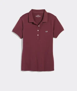 Polos<Vineyard Vines Heritage Pique Polo Pink Cloud Solid