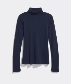 Tees<Vineyard Vines Heritage Striped Ribbed Turtleneck BStripe- Marsh/Gold