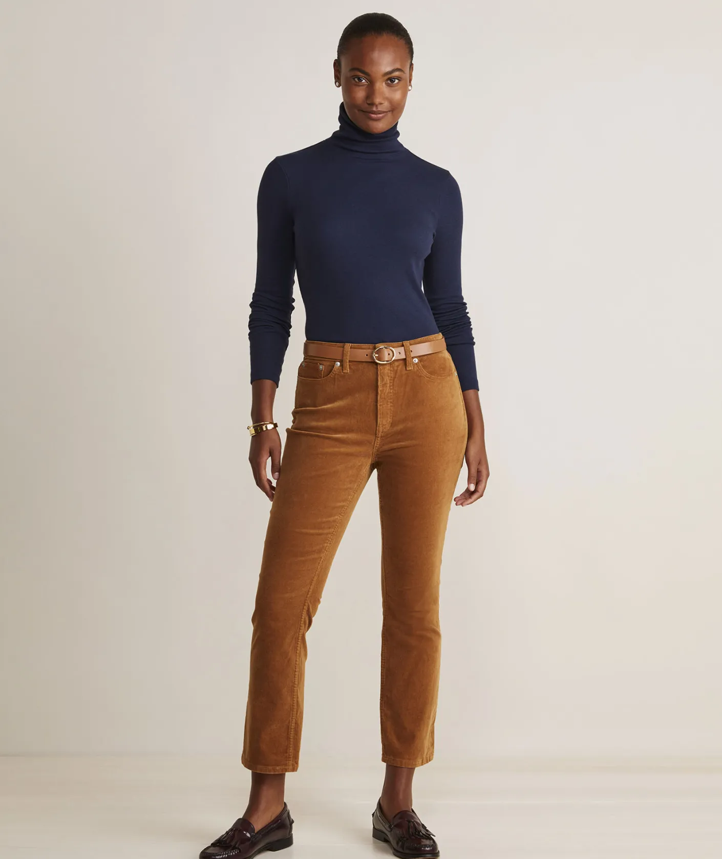 Tees<Vineyard Vines Heritage Striped Ribbed Turtleneck BStripe- Marsh/Gold