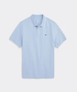Polos<Vineyard Vines Heritage Tipped Pique Polo Jake Blue