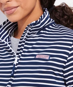 Sweatshirts & Sweatpants<Vineyard Vines Hooded Snap Front Golf Pullover Nautical Navy