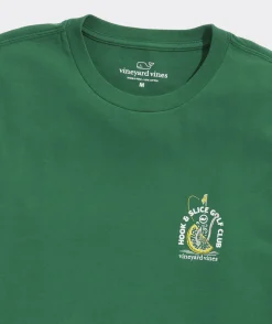 Tees<Vineyard Vines Hook & Slice Golf Club Short-Sleeve Tee Turf Green