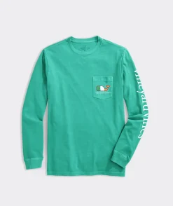 Tees<Vineyard Vines Irish Flag Whale Long-Sleeve Pocket Tee Sea Swell