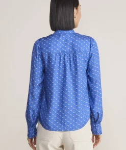 Shirts & Tops<Vineyard Vines Ivy League Floral Smocked Top Floral - Flamingo