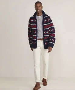 Sweaters<Vineyard Vines Kanata Hand Knit Wool Cowichan Nautical Navy