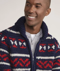 Sweaters<Vineyard Vines Kanata Hand Knit Wool Cowichan Nautical Navy