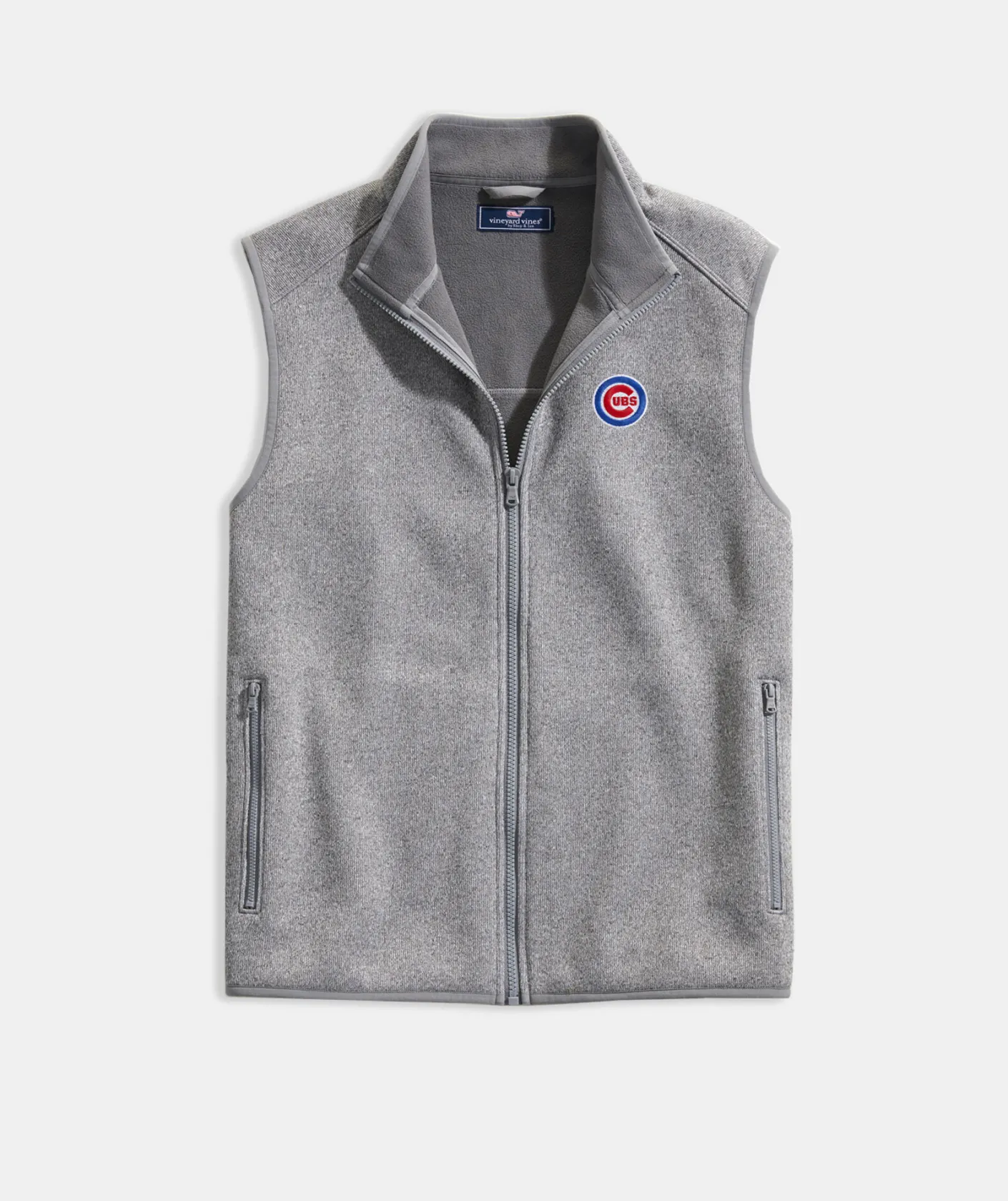 Kansas City Royals<Vineyard Vines Kansas City Royals Mountain Sweater Fleece Vest Grey Heather