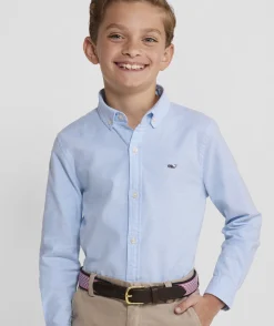 Button-Down Shirts<Vineyard Vines Kids' Oxford Solid Shirt White Cap