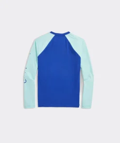 Swim & Cover-Ups|Swim & Rashguards<Vineyard Vines Kids' Raglan Rashguard Airy Blue