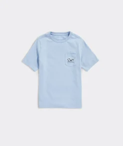 San Francisco 49ers|Tops, Tees & Polos<Vineyard Vines Kids' San Francisco 49ers Helmet Whale Short-Sleeve Pocket Tee White Cap