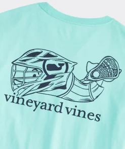 Tees<Vineyard Vines Lacrosse Player Outline Long-Sleeve Pocket Tee Antigua Green