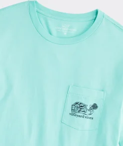 Tees<Vineyard Vines Lacrosse Player Outline Long-Sleeve Pocket Tee Antigua Green